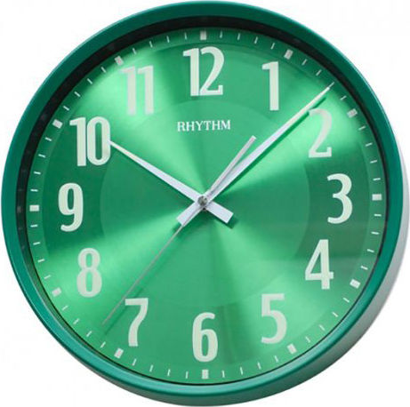 Rhythm Wanduhr Kunststoff Grün Ø30.5cm