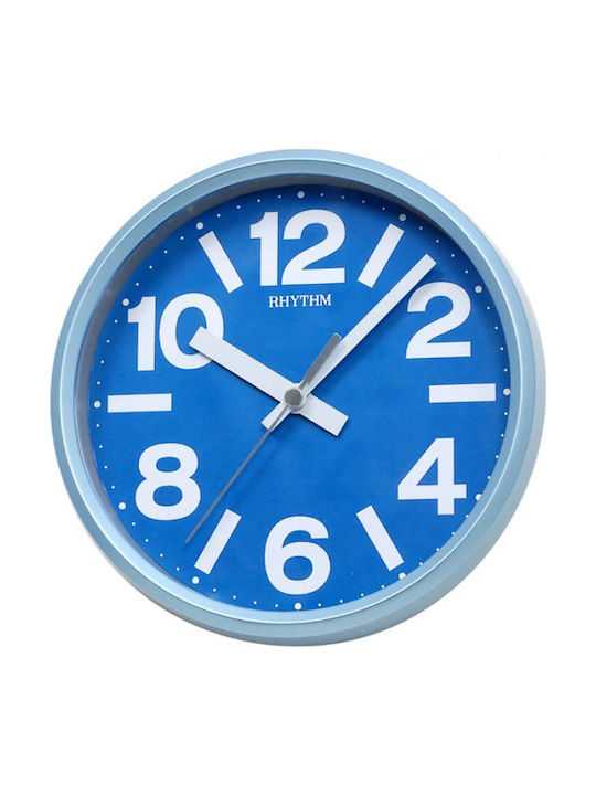 Rhythm Silent Wall Clock Plastic Blue Ø18cm