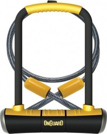 OnGuard Bulldog Mini U-Lock OG8015 Bicycle Pedal Lock with Key Yellow