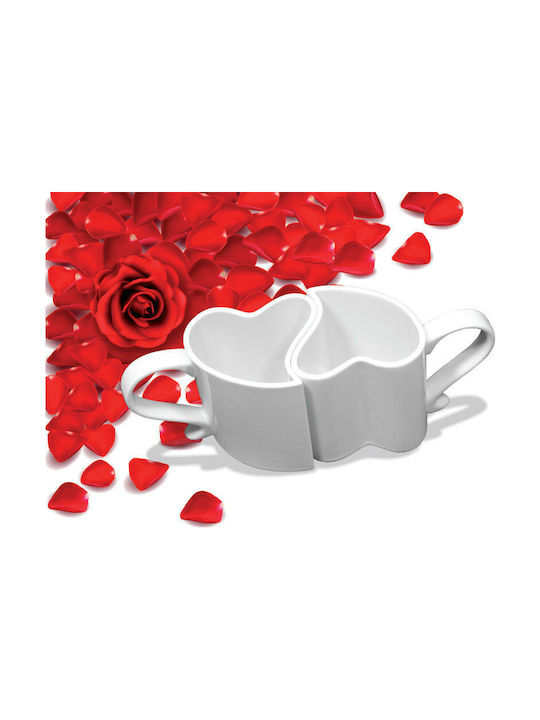 Romantic Mugs Cană Ceramică Albă 250ml 2buc