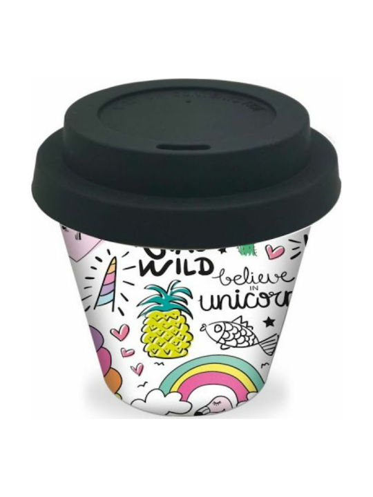 iDrink Unicorn Tasse Bamboo mit Deckel Weiß 90ml ID0122 1Stück