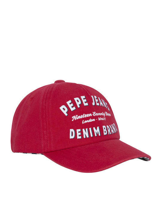 Pepe Jeans Παιδικό Καπέλο Jockey Υφασμάτινο Retro Style Κόκκινο