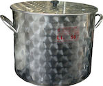 Quattro Effe Stainless Steel Marmite Capacity 50lt with Diameter 45.5cm and Height 37cm.