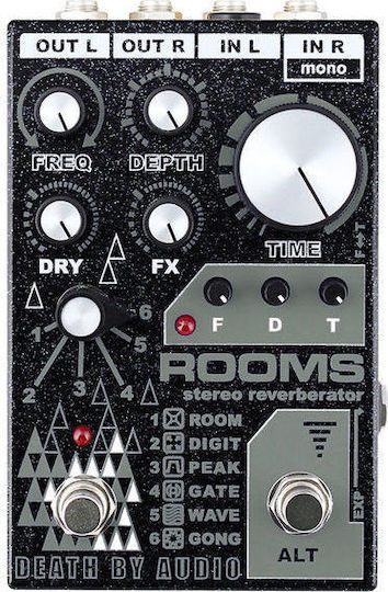 Death By Audio Πετάλι Reverb Ηλεκτρικής Κιθάρας και Ηλεκτρικού Μπάσου Rooms Stereo Reverberator