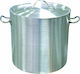 JDS Marmite Aluminum Capacity 106.8lt with Diameter 55cm and Height 45cm.