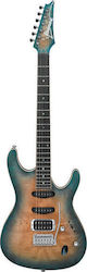 Ibanez Electric Guitar SA460MBW with HSS Pickups Layout, Tremolo, Ebony Fretboard in Blue