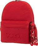 Polo Original 600D Σχολική Τσάντα Πλάτης Γυμνασίου - Λυκείου σε Κόκκινο χρώμα Μ32 x Π18 x Υ40cm
