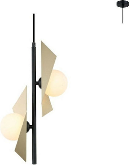 Aca Polygon Pendant Light Gold with Socket G9 26x26cm