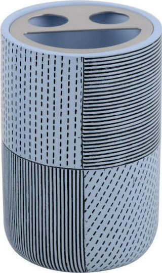 Marva Home Patchwork Επιτραπέζια Θήκη για Οδοντόβουρτσες από Ρητίνη Μπλε