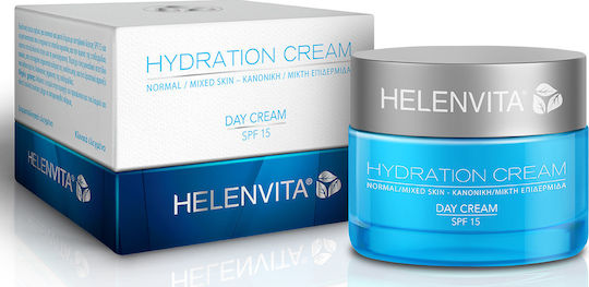 Helenvita Hydration Ενυδατική Κρέμα Προσώπου Ημέρας με SPF15 με Υαλουρονικό Οξύ & Πεπτίδια 50ml