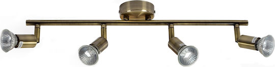 Home Lighting Saba Σποτ με 4 Φώτα και με Ντουί GU10 σε Μπρούτζινο Χρώμα
