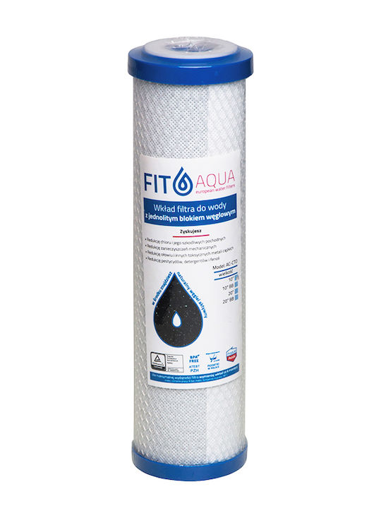 Fit Aqua Ανταλλακτικό Φίλτρο Νερού Άνω και Κάτω Πάγκου από Ενεργό Άνθρακα 10" CTO 10″ 5 μm