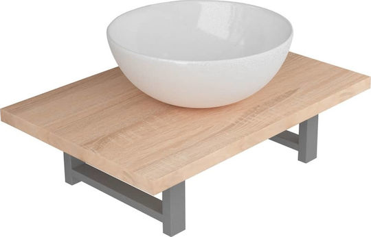 vidaXL Waschtisch mit Waschbecken L60xB40xH16.3cm Eiche