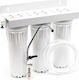 QWaterFilters UC3 Συσκευή Φίλτρου Νερού Τριπλή Κάτω Πάγκου / Κεντρικής Παροχής Διατομής 1/4'' με Βρυσάκι & Ανταλλακτικό Φίλτρο QKP303