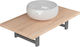vidaXL Waschtisch mit Waschbecken L60xB40xH16.3cm Eiche