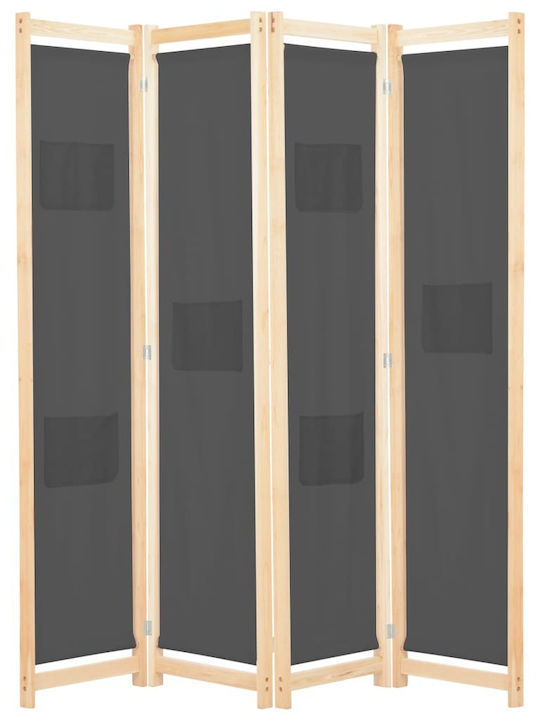 vidaXL Διακοσμητικό Παραβάν Ξύλινο με 4 Φύλλα 160x170cm