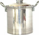 Marmite Aluminium Kapazität 20Es mit Durchmesser 34cm und Höhe 28cm.