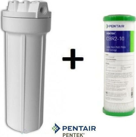 Pentair Slim Line Wasserfiltrationssystem Unter der Spüle / Zentrale Versorgung mit Ersatzfilter Pentek CBR2-10 0,5 μm