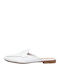 Sante Flat Leather Mules White