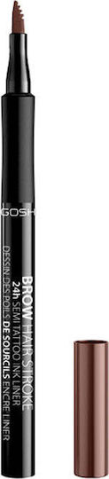 Gosh Brow Hair Stroke Semi Tattoo Ink Liner 24h Pen for Eyebrows 001 Brown