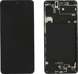 Samsung Οθόνη με Πλαίσιο για Galaxy A71 (Μαύρο)