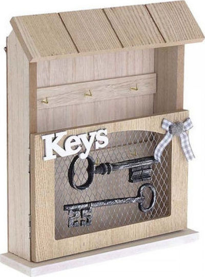 Click Wooden Natural Beige 3 Hooks 21x6x27cm