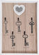 Fylliana Κλειδοθήκη Τοίχου Ξύλινη Μπεζ 27x3x35cm