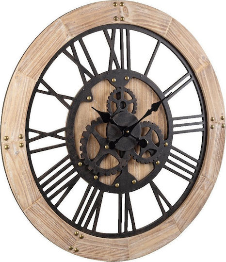 Bizzotto Ticking Ρολόι Τοίχου Ξύλινο Μπεζ Ø80cm