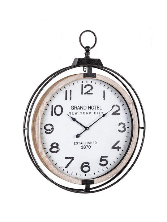 Bizzotto Wall Clock Metallic Black 62x79cm