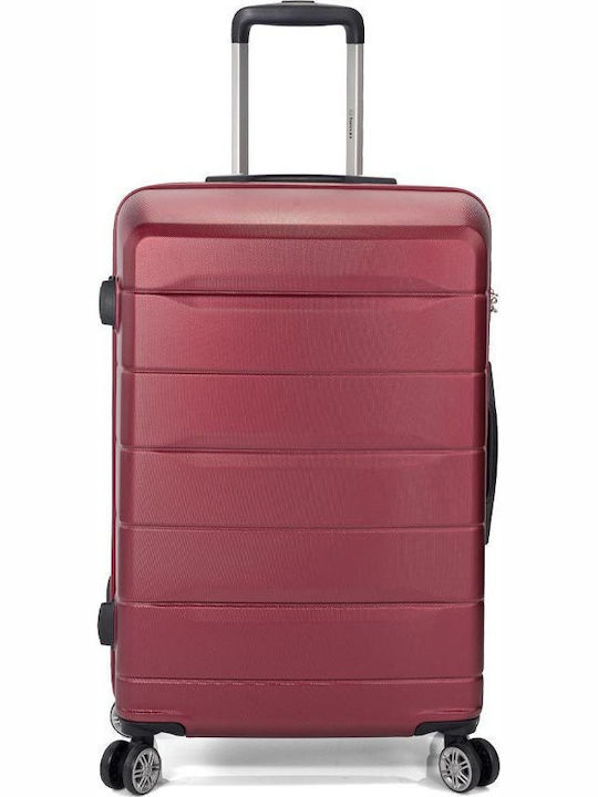 Benzi Cabin Travel Suitcase Hard Burgundy with 4 Wheels Height 55cm