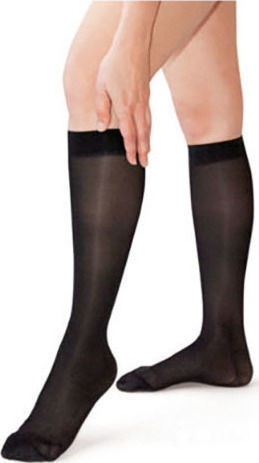 Sanyleg Socks Calf High Graduated Compression 15-21 mmHg Black