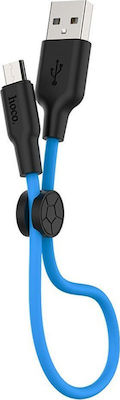 Hoco X21 Geflochten USB 2.0 auf Micro-USB-Kabel Blau 0.25m 1Stück