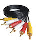 3x Cable Composite male - 3x Composite male 10m (KAL400)