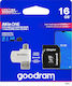 GoodRAM Μ1Α4 microSDHC 16GB Class 10 U1 UHS-I with USB Reader