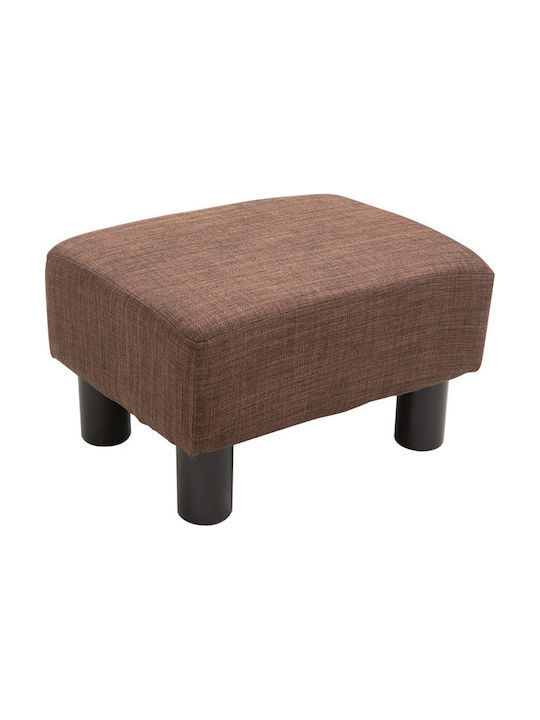 Stool Footstool Upholstered with Fabric Brown 4...