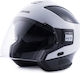 Blauer H.T. Solo H108 Weiß-Kohle-Schwarz Motorradhelm Jet ECE 22.05 mit Sunvisor