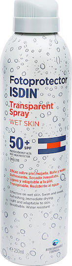 Isdin Fotoprotector Transparent Wet Skin Waterproof Sunscreen Body Lotion SPF50 Spray 250ml