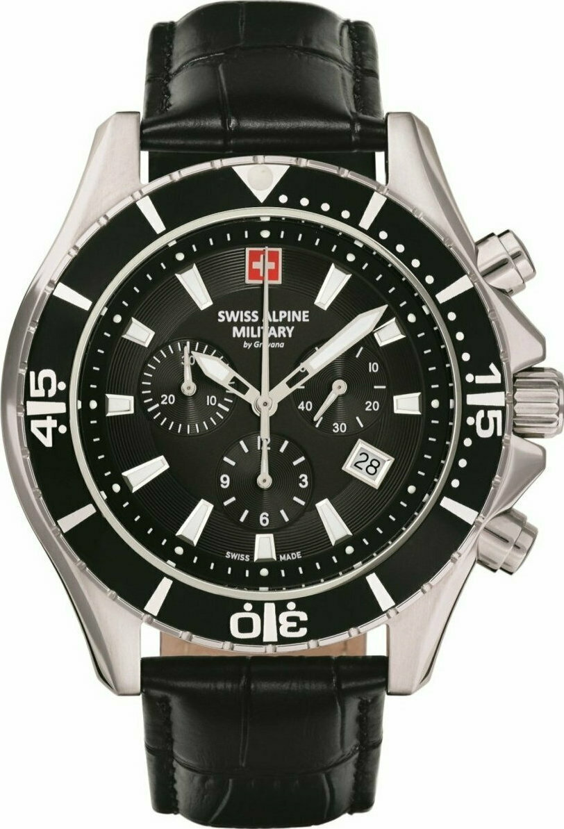 Swiss Alpine Mens 7040.9857 Swiss Military Watch (Black/Black)