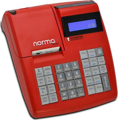 Norma Norma EJ NET ΙΙ Portable Cash Register with Battery in Red Color