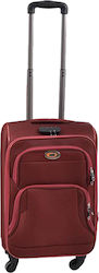 Ankor Large Travel Suitcase Fabric Burgundy with 4 Wheels Height 70cm