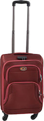 Ankor Medium Travel Suitcase Fabric Burgundy with 4 Wheels Height 60cm