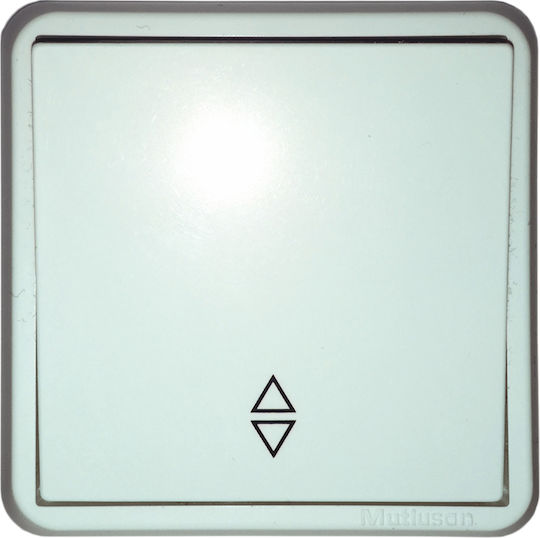 Mutlusan Candela Wall-mounted Electrical Wall Switch Rolling Shutters One-Way with White Frame