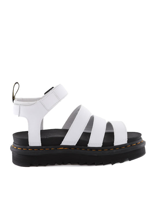Vegan Blaire Women's Flat Sandals with Strap Flatforms in White Color