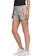 Essentials Linear Logo Women's Terry Sporty Shorts Medium Grey Heather