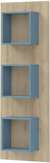 Kids Shelving Unit Wall Mount Beech Denim 58x22x172 cm