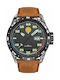 Patrouille De France Athos 2 Watch Battery with Brown Leather Strap