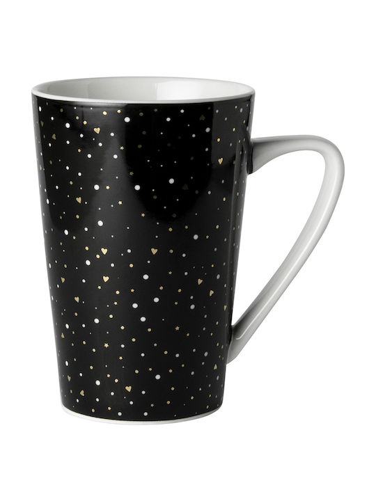 Dutch Rose Sparkling XL Ceramic Cup Black 430ml