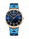 Curren Watch Battery with Blue Metal Bracelet