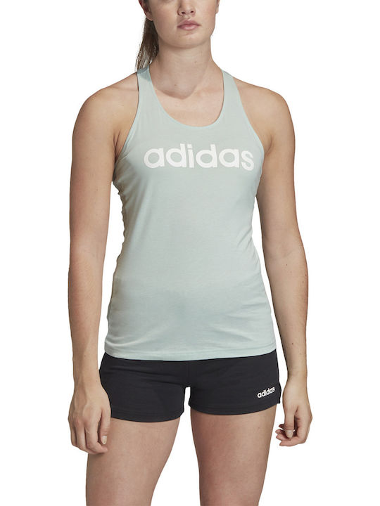 Adidas Essentials Linear Αμάνικη Γυναικεία Αθλητική Μπλούζα Πράσινη