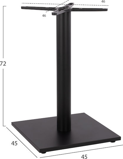HomeMarkt Table Stand made of Metal with Regulator in Black Color 45x45x72cm